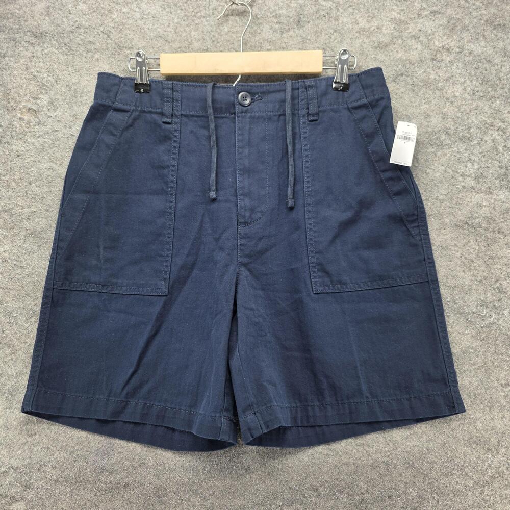 Old Navy Shorts Mens 32 Blue Chino Drawstring Elastic Waist Pockets 8 Inseam